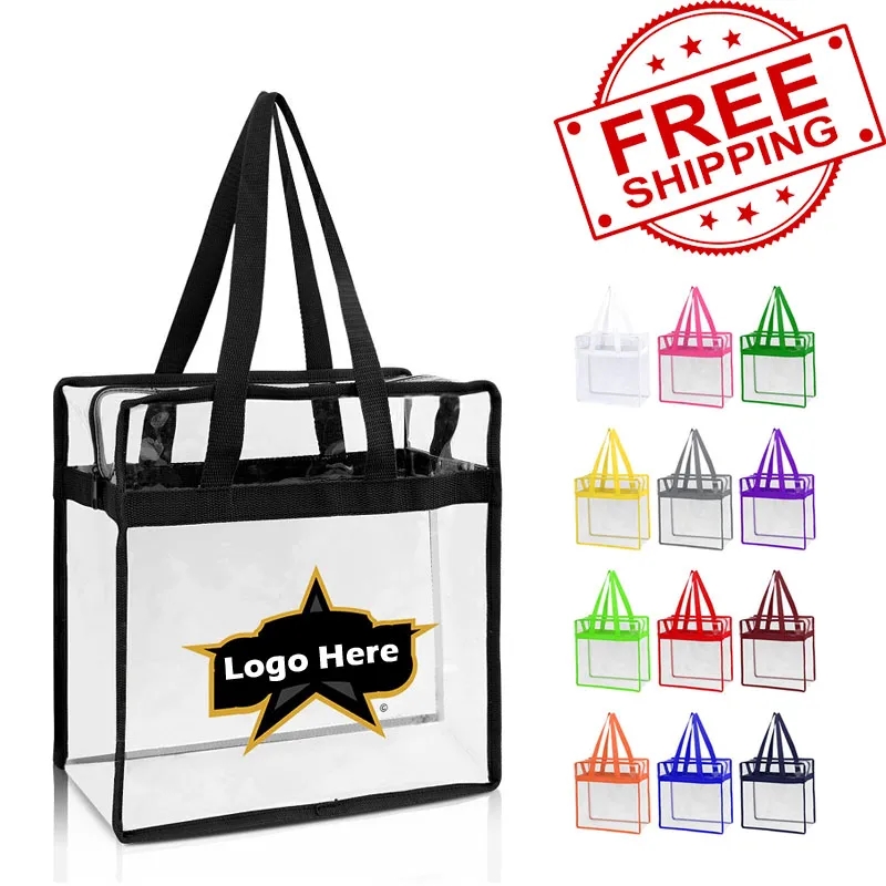 Clear Stadium Tote Zipper Bag