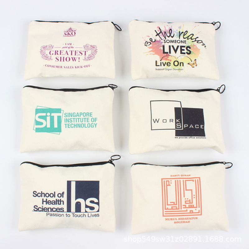 Customized Zippered Canvas Stationery Pouch - Image 2