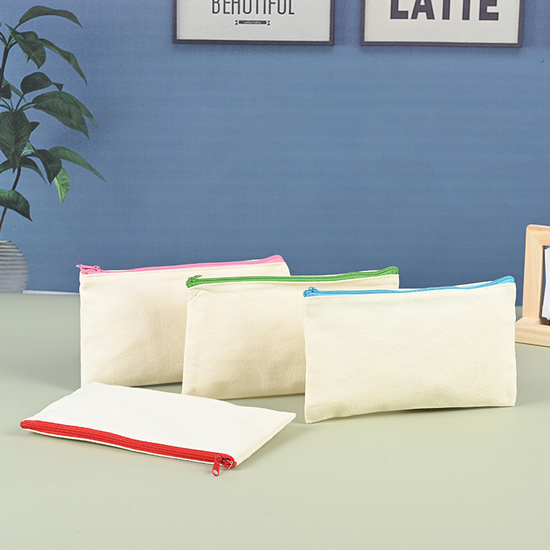 Customized Zippered Canvas Stationery Pouch - Image 4