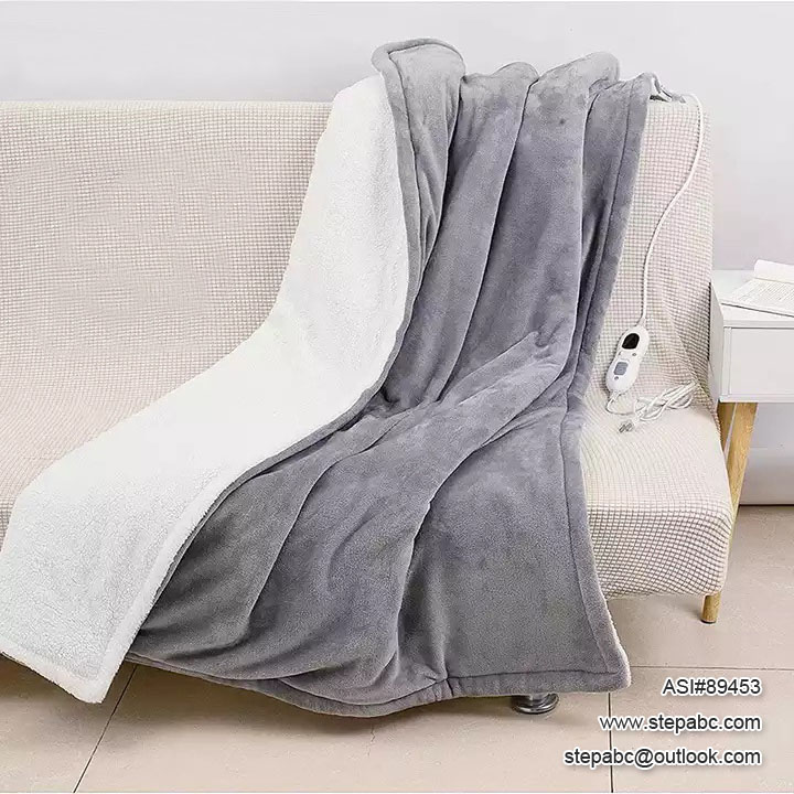 Electric Heated Throw Blanket, 50"x60" Flannel over