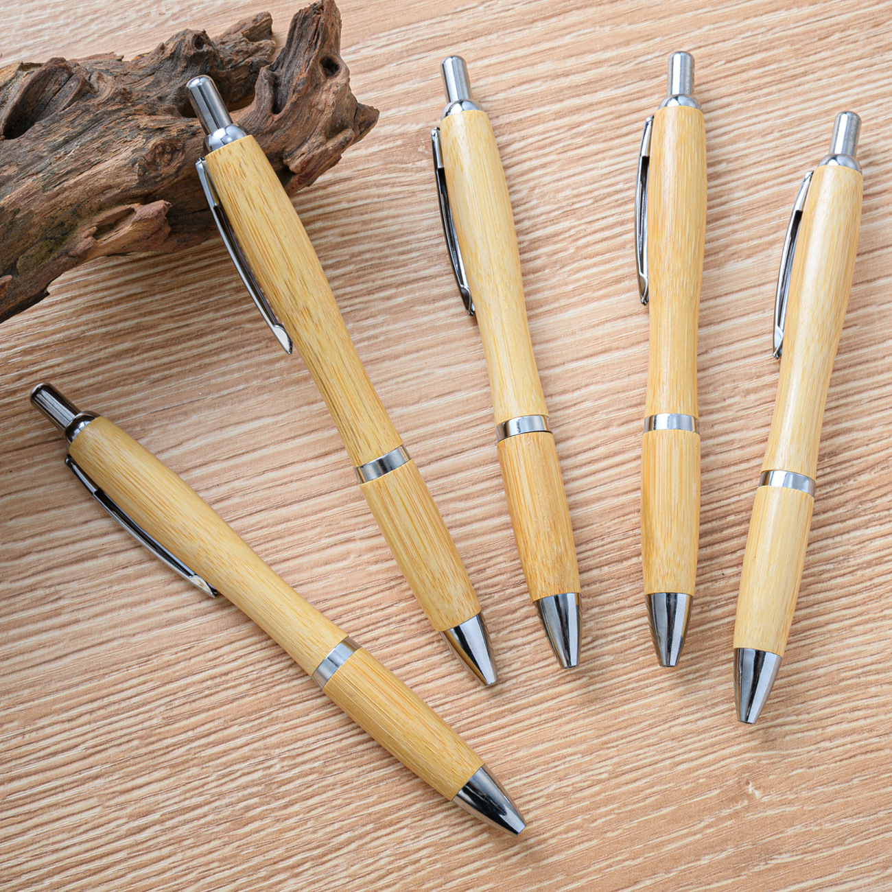 Custom Gourd Shape Retractable Bamboo Pen - Image 4
