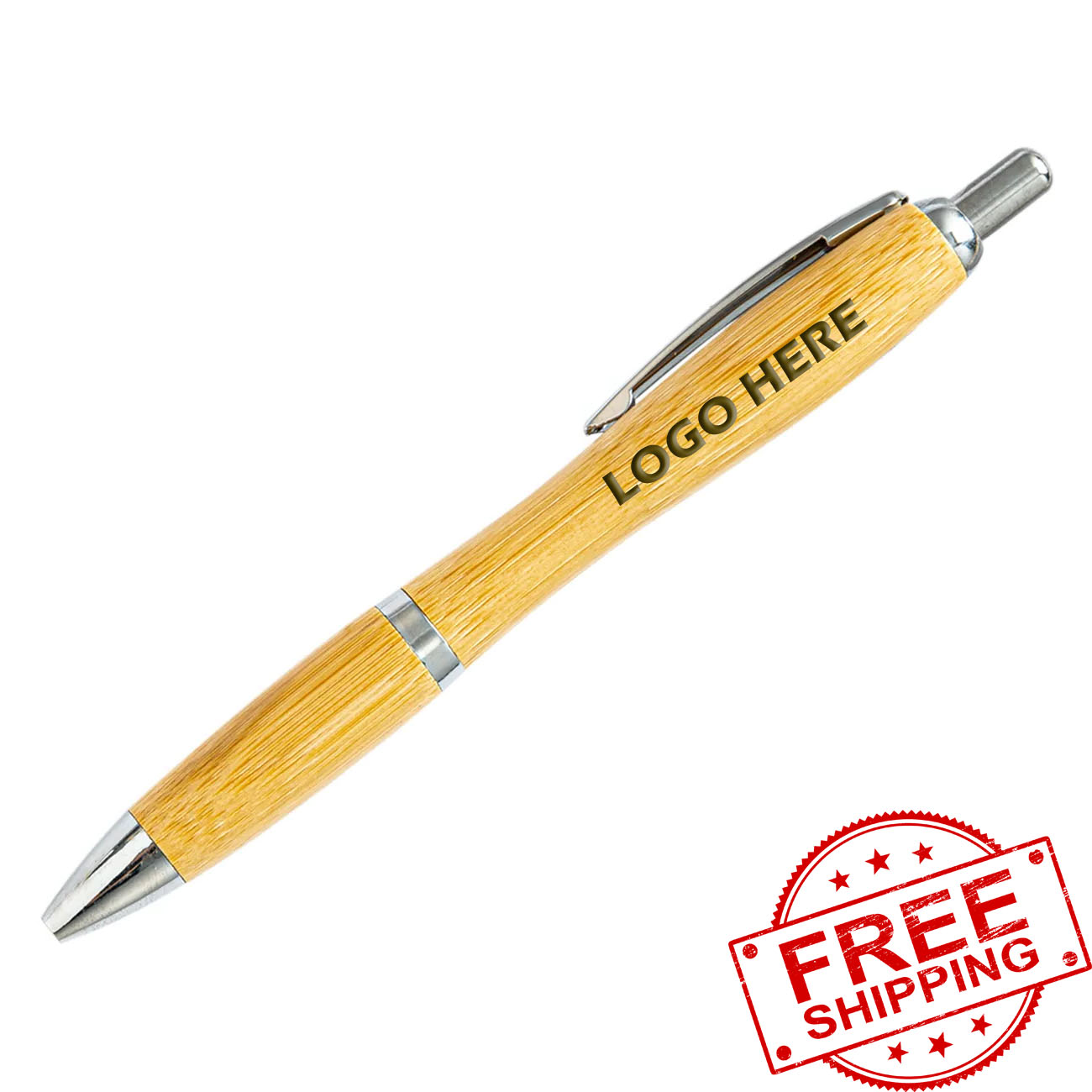 Custom Gourd Shape Retractable Bamboo Pen