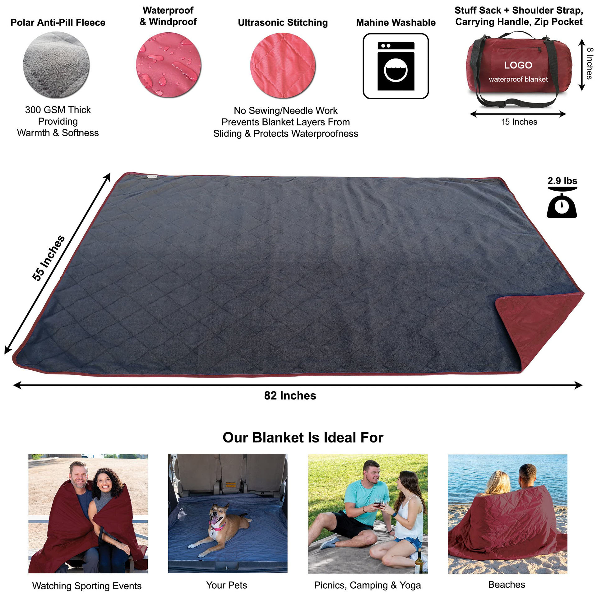 Large Waterproof Outdoor Blanket - Image 6