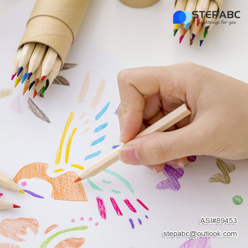 12-Piece Colored Pencil Set in Wood Tube - Image 3