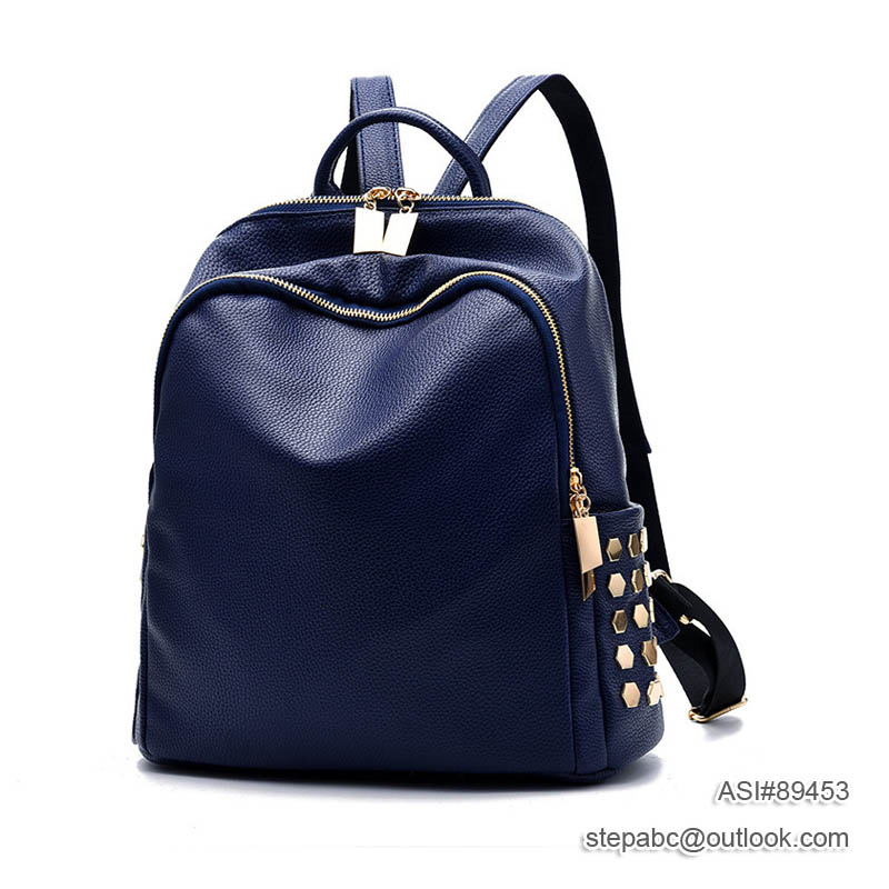 Leather fashion Mini simple backpack women bag - Image 4
