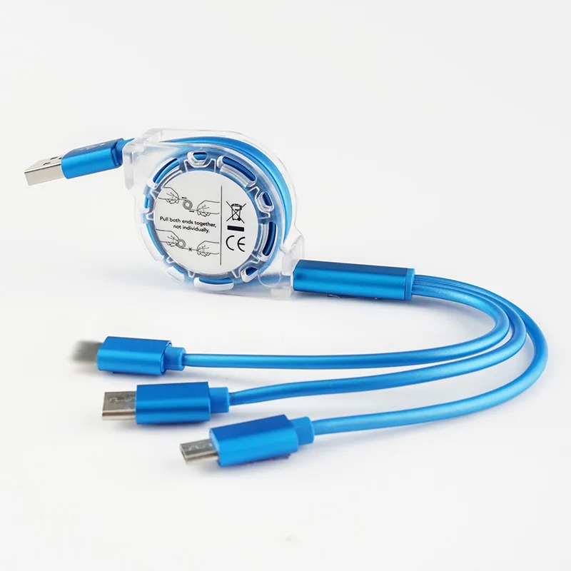 3 in 1 Retractable USB Cable Fast Charger - Image 2