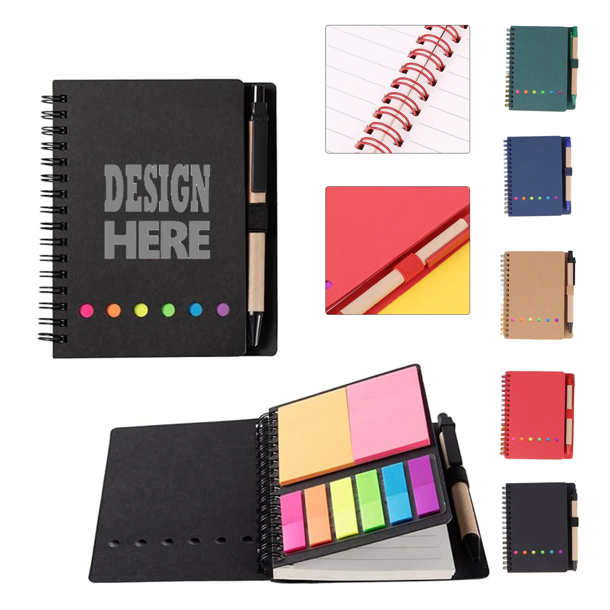 Customizable Coil Sticky Notebook