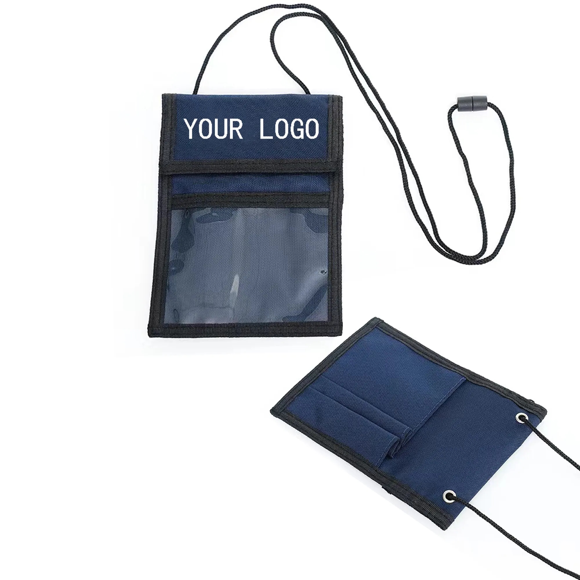 Nylon Neck Wallet Badge Holder With Pocket - Image 2