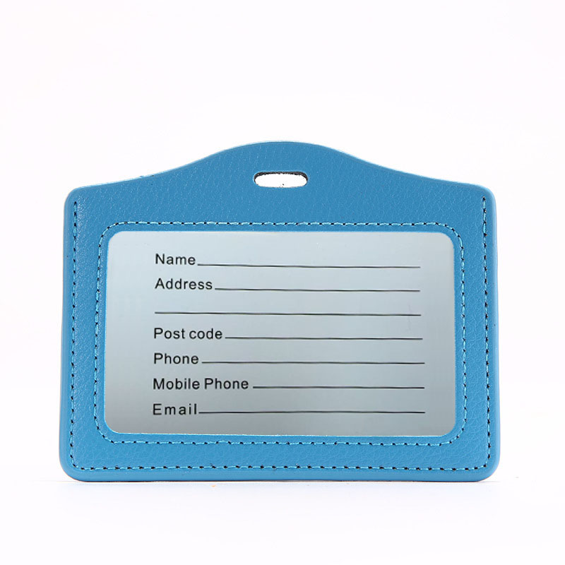 Cowhide ID Badge Card Holder Luggage Tag - Image 2