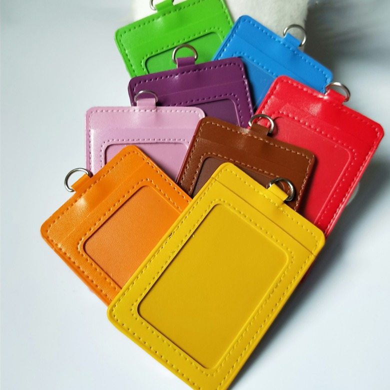 PU Trade Show Badge Holder w/ card slots