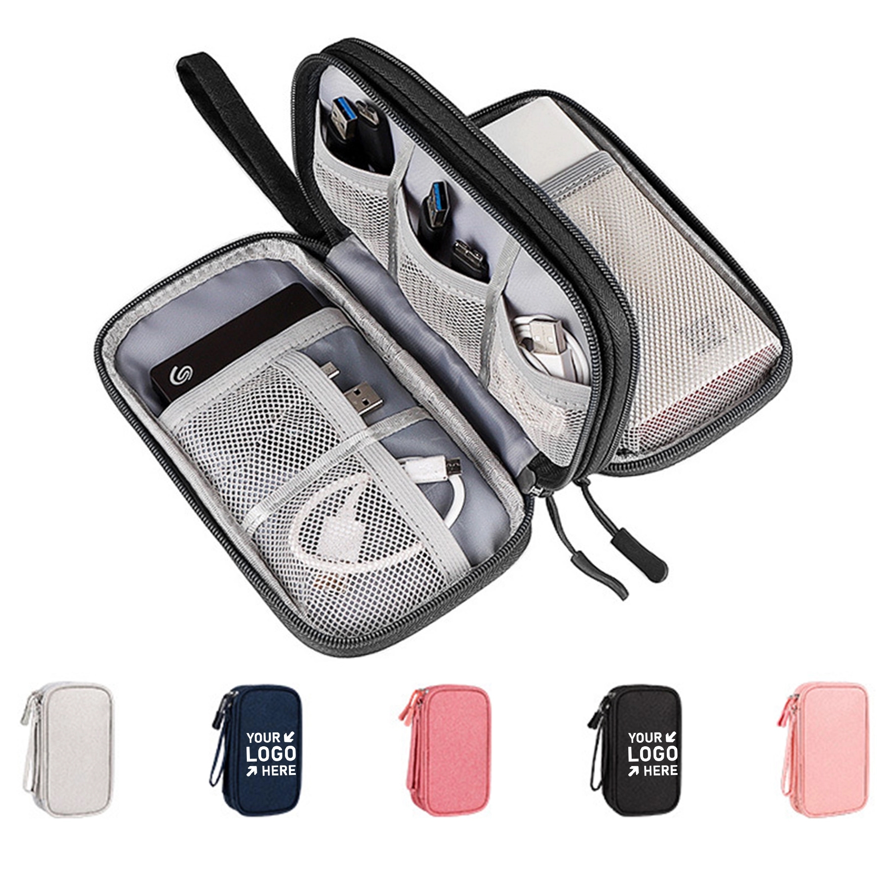 Portable Digital Accessory Data Cable Storage Bag