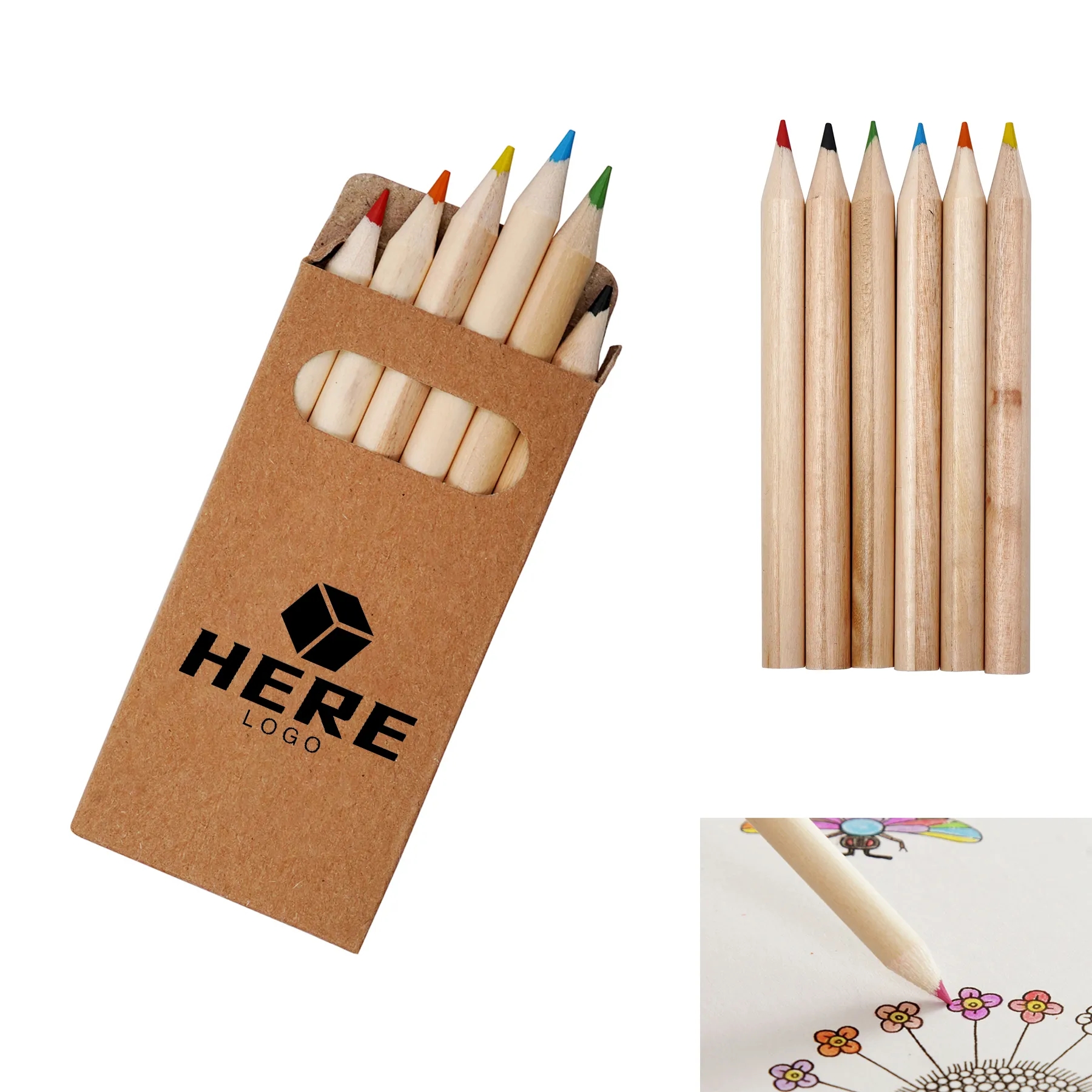 Six-Color Wooden Pencil Set in Box - Image 2