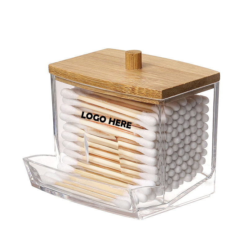 Bamboo Cover Cotton Swab Holder
