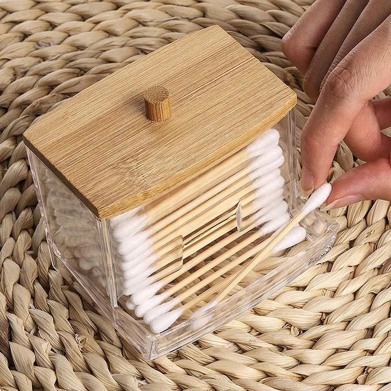 Bamboo Cover Cotton Swab Holder - Image 2