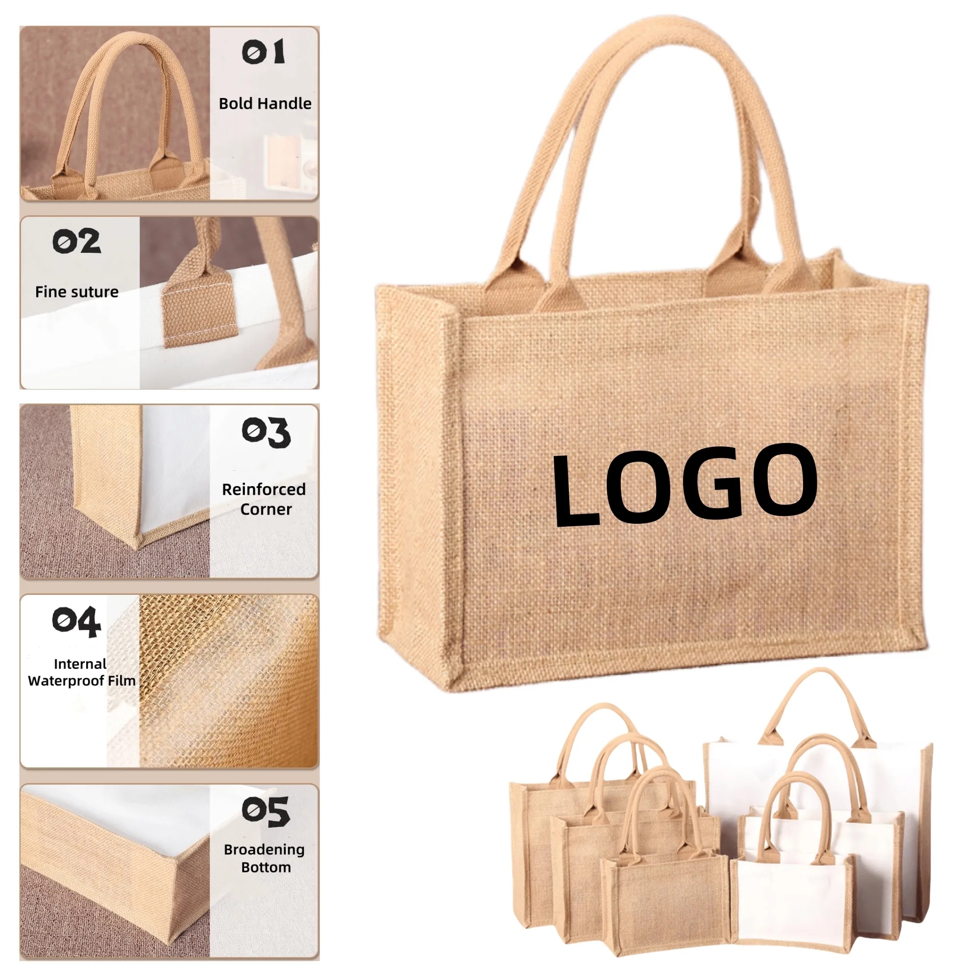 Cotton Linen Eco-Friendly Tote Bag - Image 2
