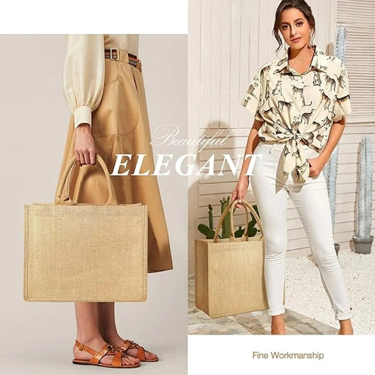 Cotton Linen Eco-Friendly Tote Bag - Image 4